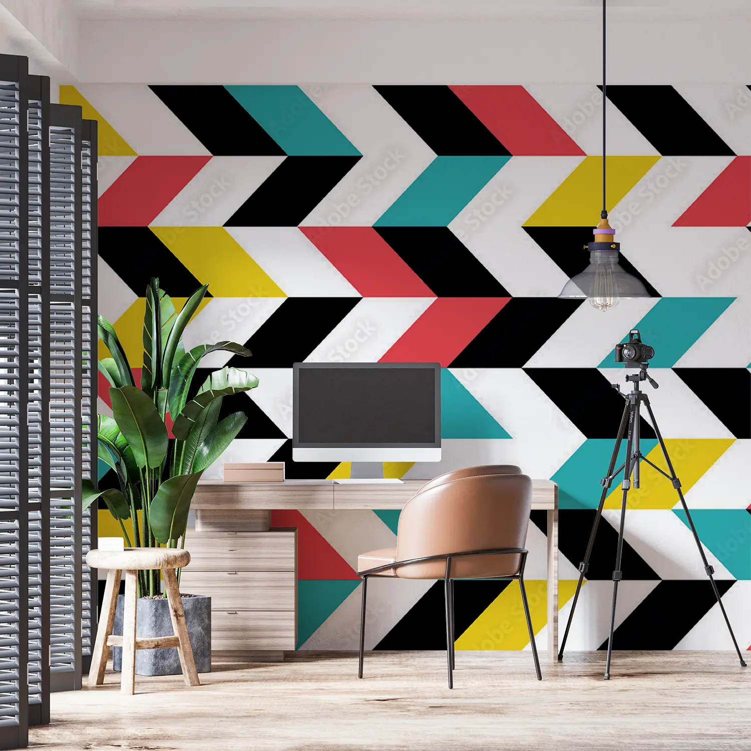Vibrant Chevron Pattern for Stylish Walls - Roomeo